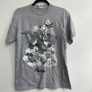Disney Womens Goofy Florida Vintage Tee Mickey Mouse Graphic T-Shirt Gray Medium